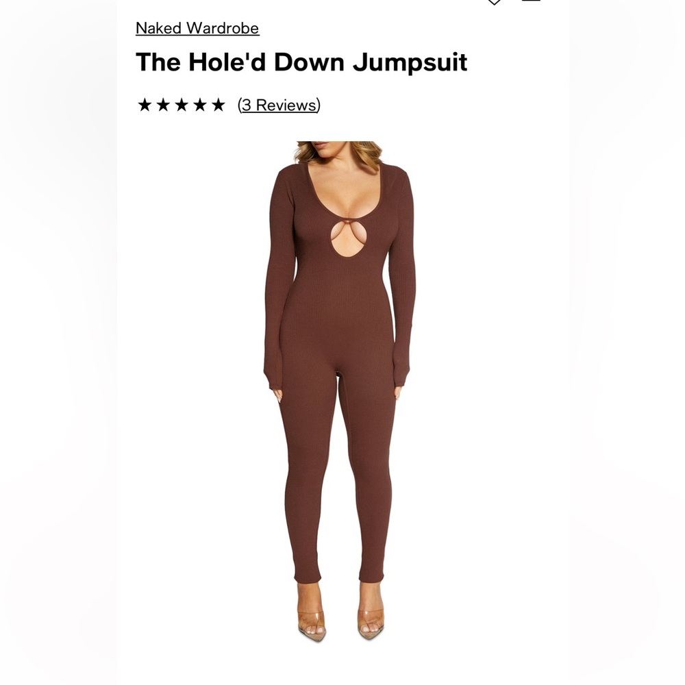 Naked Wardrobe The Hole'd Down Jumpsuit